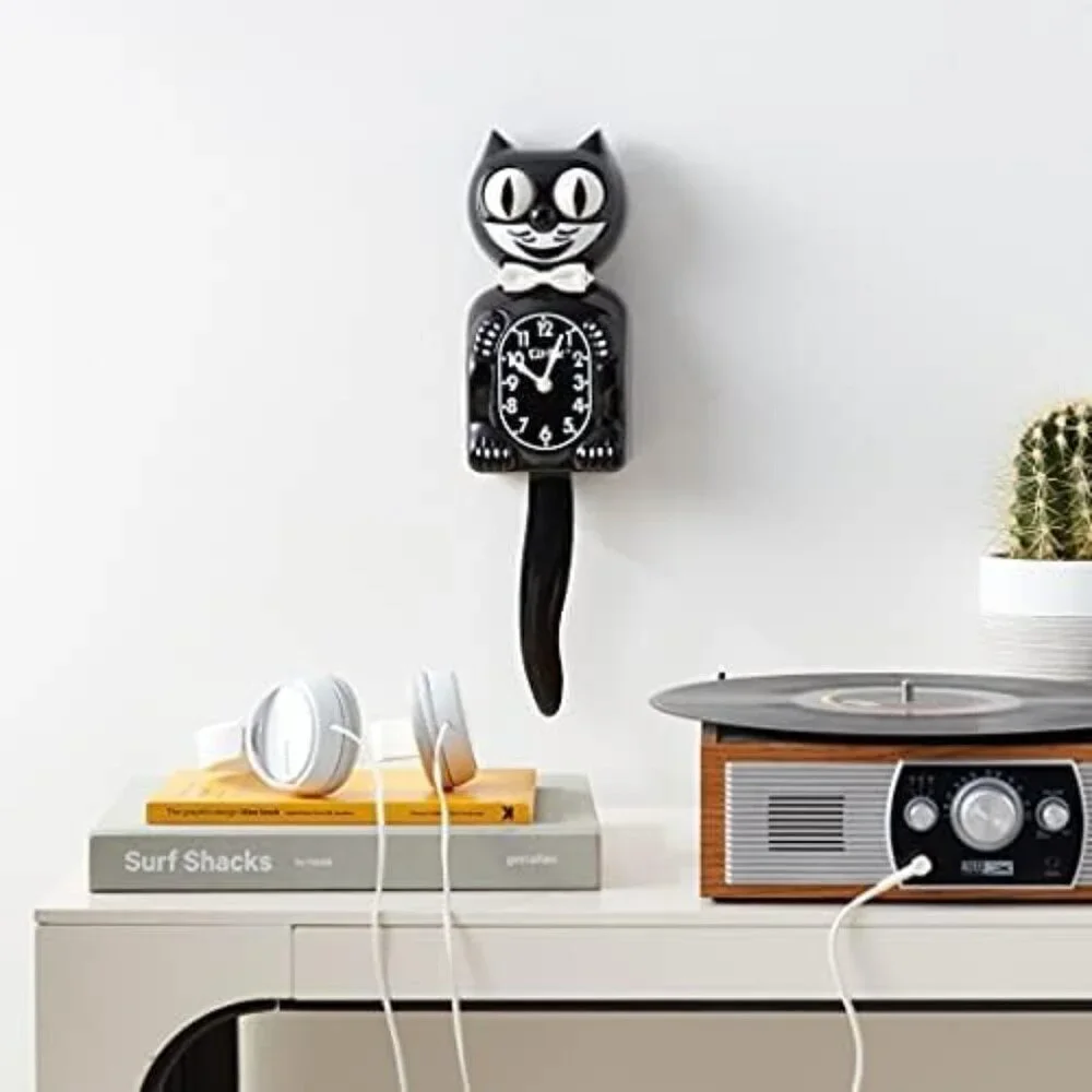 Kit Cat Klock Gentlemen The Original Retro Plastic Classic Black Clock